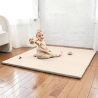 Tapis de motricité beige pour bébé imperméable avec fermeture éclair