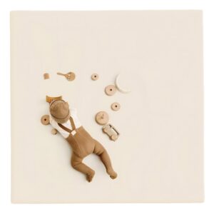 Tapis de motricité beige pour bébé imperméable avec fermeture éclair