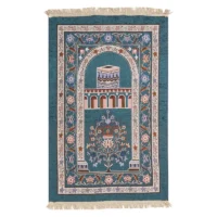Tapis de prière musulman polyvalent tissé avec motifs religieux