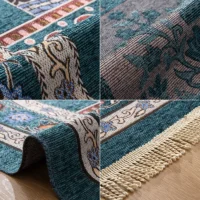 Tapis de prière musulman polyvalent tissé avec motifs religieux