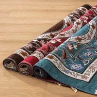 Tapis de prière musulman polyvalent tissé avec motifs religieux