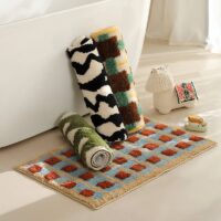 Tapis de salle de bain style berbère carreaux colorés WATERRUG
