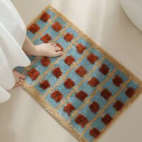 Tapis de salle de bain style kilim marron bleu et orange WATERRUG