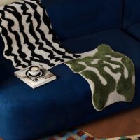 Tapis de salle de bain vert et blanc style abstrait WATERRUG
