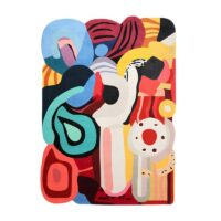 Tapis de salon coloré design abstrait FOULIFOUTI