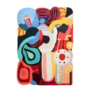 Tapis de salon coloré design abstrait FOULIFOUTI