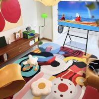 Tapis de salon coloré design abstrait FOULIFOUTI