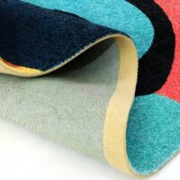 Tapis de salon coloré design abstrait FOULIFOUTI