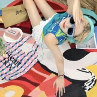 Tapis de salon coloré design abstrait FOULIFOUTI