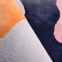 Tapis de salon rond motifs abstraits couleurs nobles MUSE