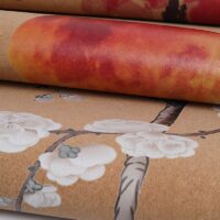Tapis de yoga en liège et TPE avec imprimés colorés zens