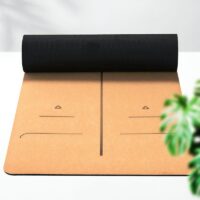 Tapis de yoga en liège et TPE pour utilisation intérieure ou extérieures avec dessins zens