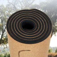 Tapis de yoga en liège et TPE pour utilisation intérieure ou extérieures avec dessins zens