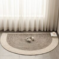 Tapis d’entrée en laine bicolore tissée demi-cercle GALWO COLL