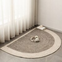 Tapis d’entrée en laine bicolore tissée demi-cercle GALWO COLL