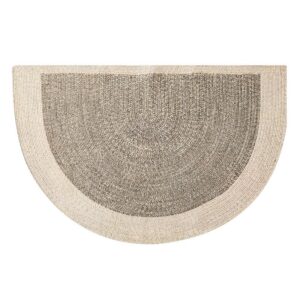 Tapis d’entrée en laine bicolore tissée demi-cercle GALWO COLL