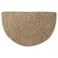 Tapis d’entrée en laine foncée tissée demi-cercle GALWO COLL