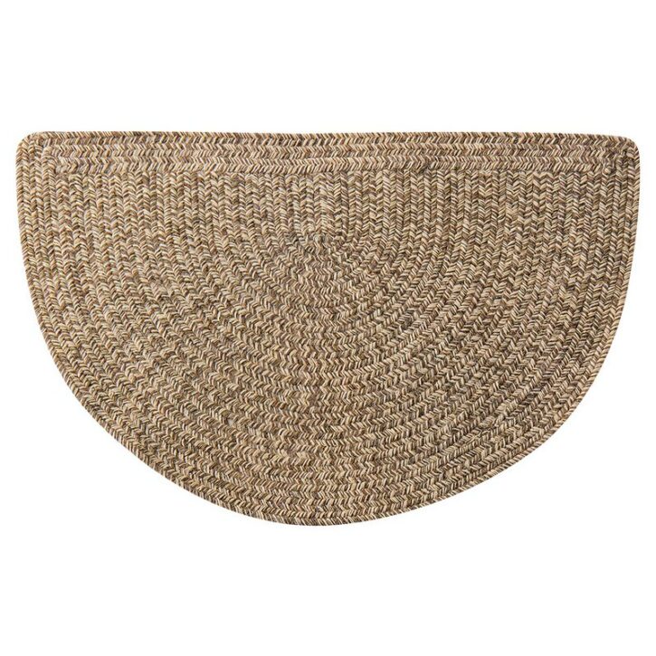 Tapis d’entrée en laine foncée tissée demi-cercle GALWO COLL