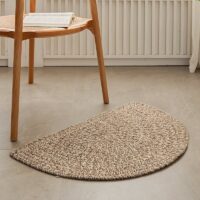 Tapis d’entrée en laine foncée tissée demi-cercle GALWO COLL