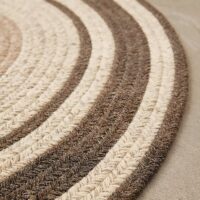 Tapis d’entrée en laine tricolore tissée demi-cercle GALWO COLL