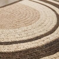 Tapis d’entrée en laine tricolore tissée demi-cercle GALWO COLL