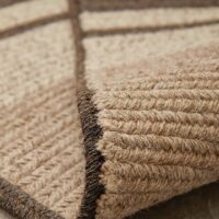 Tapis d’entrée en laine tricolore tissée demi-cercle GALWO COLL