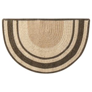 Tapis d’entrée en laine tricolore tissée demi-cercle GALWO COLL