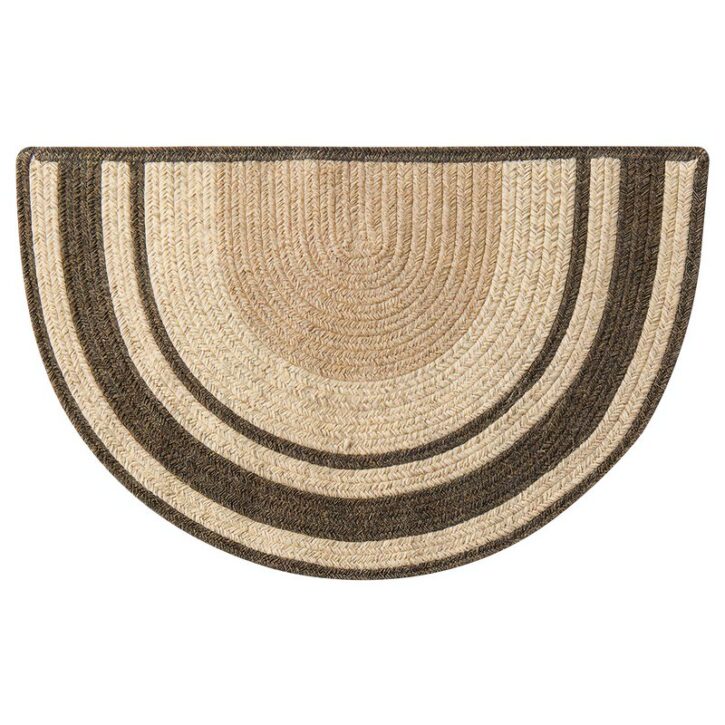 Tapis d’entrée en laine tricolore tissée demi-cercle GALWO COLL