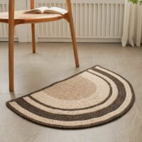Tapis d’entrée en laine tricolore tissée demi-cercle GALWO COLL