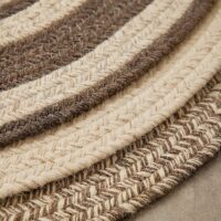 Tapis d’entrée en laine tricolore tissée demi-cercle GALWO COLL