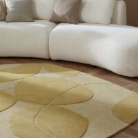 Tapis d’entrée et de salon de décoration jaune forme originale PUXU