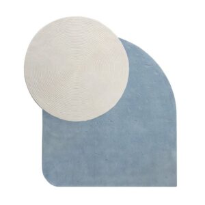 Tapis d’entrée et salon design abstrait tendance bleu LILO