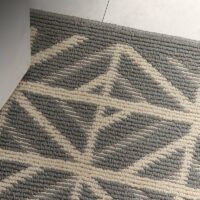 Tapis d’entrée gris et beige géométrique style nordique RASKIA