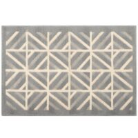Tapis d’entrée gris et beige géométrique style nordique RASKIA