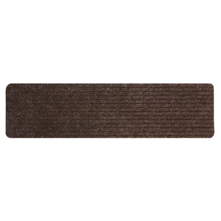 Tapis d’escalier marron à rayures auto-adhésif