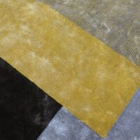Tapis design jaune et marron pour salon style contemporain PUXU