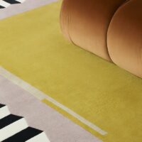 Tapis design jaune moderne et abstrait pour salon ARTO DESIGN