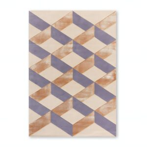 Tapis design motifs géométriques en perspective PUXU