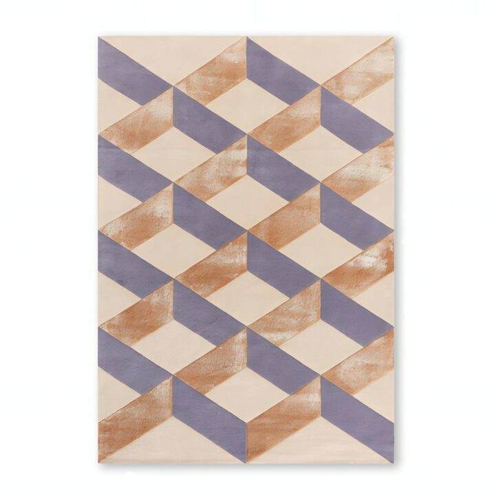 Tapis design motifs géométriques en perspective PUXU