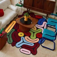 Tapis design pop art coloré avant-gardiste FOULIFOUTI
