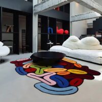 Tapis design pop art coloré avant-gardiste FOULIFOUTI