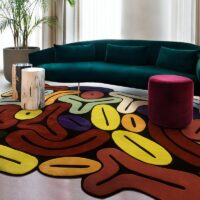 Tapis design pop art coloré avant-gardiste FOULIFOUTI