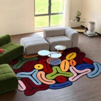 Tapis design pop art coloré avant-gardiste FOULIFOUTI