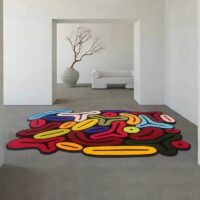 Tapis design pop art coloré avant-gardiste FOULIFOUTI