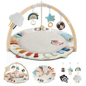 Tapis d’éveil pour bébé avec jouets suspendus et armature en bois MY BABY