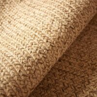 Tapis en jute naturel tissé à la main rectangle avec froufrous ETNA