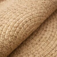Tapis en jute naturel tissé à la main rond avec froufrous ETNA