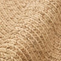 Tapis en jute naturel tissé à la main rond avec froufrous ETNA