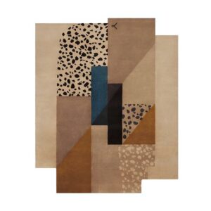 Tapis en laine forme droite et irrégulière motifs abstraits sobres PUXU