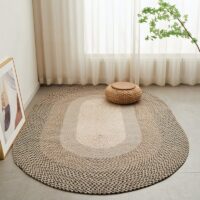 Tapis en laine tissée à la main ovale nuances de marron ETNA